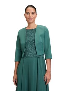 Vera Mont Damen Bolerojacke "Vera Mont Bolero-Jacke mit Kellerfalten", grün, elegant, Gr. 36, Satin, Obermaterial: 90% Polyester, 10% Elasthan.,