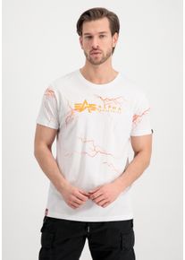 Herren T-Shirt "Alpha Industries Men - T-Shirts Lightning AOP T-Shirt", orange, Gr. S, Alpha Industries, Obermaterial: 100% Baumwolle, Shirts