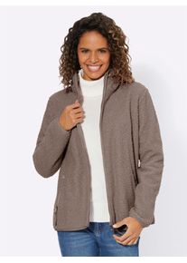 Casual Looks Damen Fleecejacke, grau, Gr. 40, unifarben, 100% Polyester, Jacken