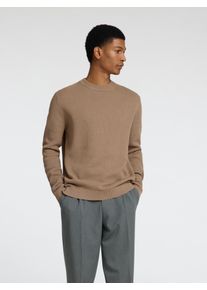 Selected Homme Herren Rundhalspullover "SLHDANE LS KNIT STRUCTURE CREW NECK NOOS", beige, modisch, Gr. S, unifarben, Strick, Obermaterial: 100%