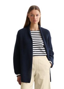 Marc O'Polo MARC O'POLO Damen Cardigan, blau, casual, Gr. S, Strick, Obermaterial: 100% Baumwolle, Strickjacken, ohne Verschluss, mit dezent verlängertem