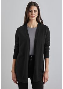 Street One Damen Cardigan, schwarz, casual, Gr. 34, unifarben, Web, 37% Baumwolle, 34% Polyacryl, 26% Polyester, 3% Elasthan, Strickjacken, im soften