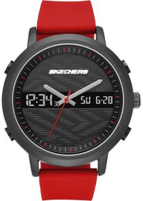 Skechers Herren Chronograph "LAWNDALE", rot, Armbanduhren, Quarzuhr, Armbanduhr, Herrenuhr, Silikonarmband, digital,Stoppfunktion
