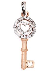 Jobo Damen Ketten-Anhänger "Anhänger Schlüssel", Roségold 333, rosa, Rosu00e9gold 333, Schmuckanhänger, 333 Roségold bicolor mit 39 Zirkonia