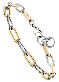 Jobo Damen Armband "Paperclip", Edelstahl, bunt, Edelstahl, Armbänder, aus Edelstahl Bicolor-Optik 21,5 cm