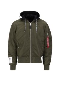 Herren Bomberjacke "Alpha Industries Men - Bomber Jackets MA-1 Zip Hood Print", grün, Gr. XXL, Alpha Industries, Obermaterial/Futter: 100% Nylon,