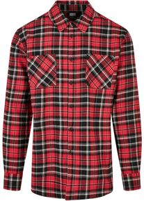 Urban Classics Herren Langarmhemd "Urban Classics Herren Checked Roots Shirt", rot, Gr. L, 100% Baumwolle, Hemden
