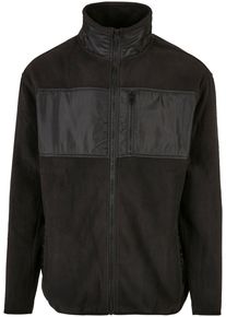 Urban Classics Herren Fleecejacke "Urban Classics Herren Patched Micro Fleece Jacket", schwarz, casual, Gr. M, unifarben, 100% Polyester, Jacken