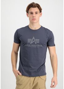 Herren T-Shirt "Alpha Industries Men - T-Shirts Basic T-Shirt Refl. Print", grau, Gr. XS, Alpha Industries, Obermaterial: 100% Baumwolle, Shirts