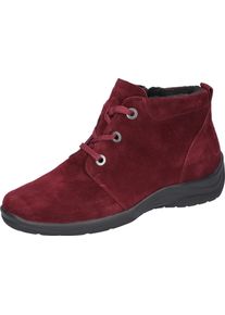 Waldläufer WALDLÄUFER Damen Winterboots "HESNA", Gr. 3,5, rot, Veloursleder, unifarben, sportlich, Schuhe, Stiefelette, Schnürboots in Komfortweite H = sehr weit