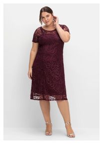 sheego Damen Spitzenkleid "Große Größen", lila, elegant, Gr. 54, unifarben, Obermaterial: 100% Polyamid;Futter: 100% Polyester, Kleider, in leicht