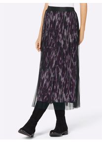 CRÉATION L CREATION L Damen Plisseerock, lila, Gr. 36, gemustert, mehrfarbig, 100% Polyester, Chiffon:100% Polyester, Röcke