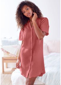 s.Oliver Damen Nachthemd, Gr. 32, rot, Obermaterial: 100% Baumwolle, unifarben, casual, Kleider, aus gewebtem Musselinstoff