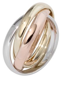Jobo Damen Goldring "Wickelring", 58, Gelbgold 585-Roségold 585-Weißgold 585, gelb, Gelbgold 585, Rosu00e9gold 585, Weißgold 585, Fingerringe, 585