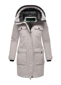 Navahoo Damen Winterjacke "Eissturm 14", grau, sportlich, Gr. XXXL, Material: 100% Polyester, Jacken, Wasserabweisende Jacke mit Kapuze
