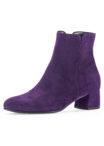 Gabor Damen Stiefelette, Gr. 35, lila, Ziegenveloursleder, unifarben, elegant, Schuhe, Blockabsatz, Businesschuh, Ankleboots mit Best
