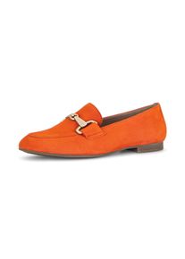 Gabor Damen Slipper, Gr. 35, orange, Ziegenveloursleder, unifarben, elegant, Schuhe, Loafer, Halbschuh, Businessschuh mit edler Zierschnalle