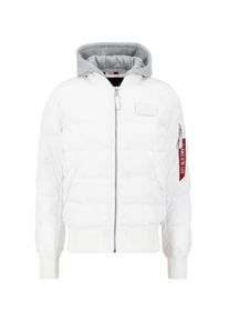 Herren Bomberjacke "Alpha Industries Men - Bomber Jackets", weiß, Gr. S, Alpha Industries, Obermaterial/Futter: 100% Nylon, Kapuze: 75% Baumwolle,