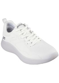 Skechers Herren Sneaker "BOBS GEO-HOW DEBONAIR", Gr. 43, weiß, Lederimitat, sportlich, Schuhe, Freizeitschuh, Halbschuh, Schnürschuh im monochrome