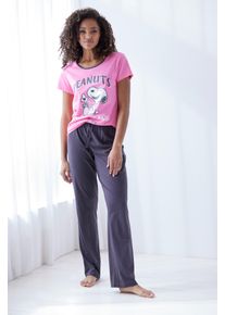 PEANUTS Damen Pyjama, Gr. 32, pink, Single Jersey, Obermaterial: 100% Baumwolle, Homewear-Sets, mit Snoopy Druck