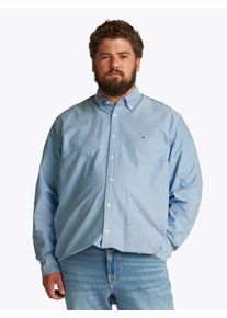 Tommy Hilfiger Big & Tall Herren Langarmhemd "BT-SOLID HERITAGE OXFORD S-B", blau, casual, Gr. XXXL, TOMMY HILFIGER BIG & TALL, unifarben, bestickt, Single Jersey,