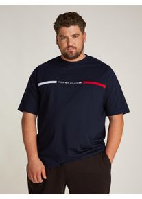 Tommy Hilfiger Big & Tall Herren Rundhalsshirt "BT-HILFIGER CHEST INSERT TEE-B", blau, casual, Gr. 4XL, TOMMY HILFIGER BIG & TALL, unifarben, Single Jersey, Obermaterial: 100%