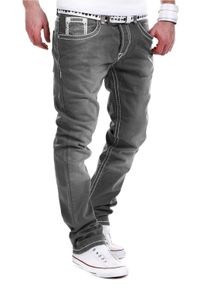 behype Herren Bequeme Jeans "Stitch", grau, Gr. 32, 98% Baumwolle, 2% Elasthan, Jeans, mit dicken Kontrastnähten