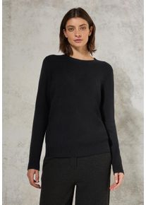 Cecil Damen Strickpullover, schwarz, casual, Gr. S, unifarben, Web, 37% Baumwolle, 34% Polyacryl, 26% Polyester, 3% Elasthan, Pullover, aus Baumwolle