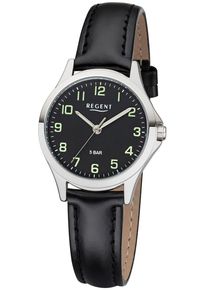 Regent Uhren REGENT Damen Quarzuhr, schwarz, Armbanduhren, Armbanduhr, Damenuhr, Flexband, Zugband, Edelstahlarmband