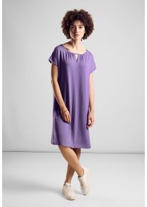 Street One Damen Jerseykleid, lila, casual, Gr. 44, unifarben, Jersey, 95% Viskose, 5% Elasthan, Kleider, aus Viskose
