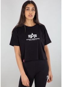 Damen T-Shirt "Alpha Industries Women - T-Shirts Basic T-Shirt COS Women", schwarz, Gr. L, Alpha Industries, Obermaterial: 100% Baumwolle, Shirts