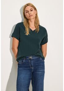 Cecil Damen Sweatshirt, grün, casual, Gr. XS, unifarben, Sweatware, Obermaterial: 49% Polyester, 43% Modal, 8% Elasthan, Sweatshirts, in Unifarbe