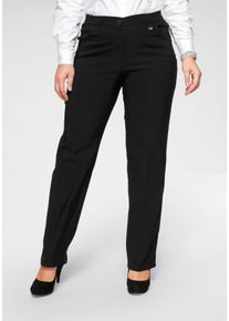 KjBRAND Damen Stretch-Hose "Babsie Bengaline: Bequemer Oberschenkel", schwarz, Basic, Gr. 52, unifarben, leicht glänzend, Web, Obermaterial: 80%