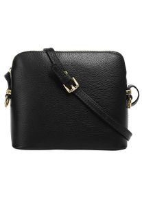 CLUTY Damen Umhängetasche, schwarz, Leder, unifarben, Taschen, echt Leder, Made in Italy