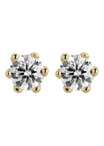 OROLINO Damen Paar Ohrstecker "Gold 585 mit 2 natürlichen Brillanten zus. 0,25ct.", ONE-SIZE, 0,25 ct SI = kleine Einschlüsse, Gold, gelb, Gold,