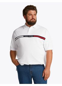 Tommy Hilfiger Big & Tall Herren Poloshirt "BT-HILFIGER CHEST INSERT REG -B", weiß, casual, Gr. XXL, TOMMY HILFIGER BIG & TALL, unifarben, Jersey, Obermaterial: 96% Baumwolle,