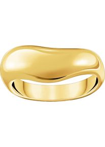 Thomas Sabo Damen Fingerring "mit geschwungener Form, Bold Elegance", 60, Silber 925 (Sterlingsilber), 7,5mm, gold, Silber 925 (Sterlingsilber),