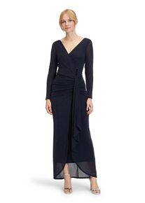 Vera Mont Damen Abendkleid "Vera Mont Abendkleid mit Raffung", blau, Gr. 48, Obermaterial: 92% Polyamid, 5% Polyester metallisiert, 3% Elasthan.