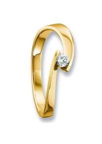 ONE ELEMENT Damen Diamantring "0.09 ct Diamant Brillant Ring aus 585 Gelbgold", 48,mit Diamant, Gelbgold 585-Diamanten, gold, Gelbgold 585,