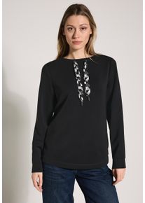 Cecil Damen Sweatshirt, schwarz, casual, Gr. S, unifarben, Sweatware, 49% Polyester, 43% Modal, 8% Elasthan, Sweatshirts, mit Stehkragen
