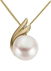 Firetti Damen Perlen-Anhänger "Schmuck Geschenk Gold 333 Halsschmuck Anhänger für Halskette Perle", 0,015 ct P2 = erkennbare Einschlüsse, Gelbgold