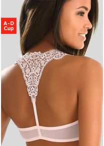 Lascana Damen Push-up-BH "Melissa", Gr. 75, rosa, Microtouch, Spitze, Obermaterial: 60% Polyamid, 35% Polyester, 5% Elasthan, feminin, BHs, mit