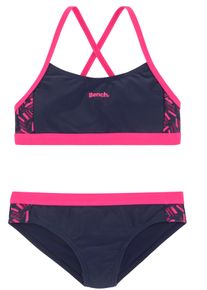 Bench. Kinder Bustier-Bikini, bunt, Gr. 122, unifarben mit Farbeinsatz, Polyamid, Bikini-Sets, mit geometrische bedruckten Einsätzen
