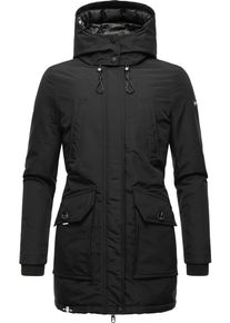 Navahoo Damen Winterjacke "Blizzardstorm", schwarz, modisch, Gr. S, Oberstoff: 70% Baumwolle, 30% Nylon, Futter: 100% Polyester, Wattierung: 100%