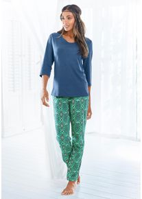 s.Oliver Damen Pyjama, Gr. 36, bunt, Single Jersey, Obermaterial: 50% Baumwolle, 50% Viskose, gemustert, bedruckt, Basic, Homewear-Sets, im