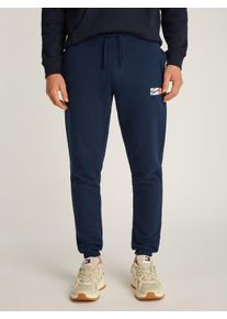 Tommy Jeans Herren Jogginghose "TJM SLIM ENTRY SWEATPANT", blau, casual, Gr. M, unifarben, Sweatware, Obermaterial: 100% Baumwolle, Hosen, mit Logo