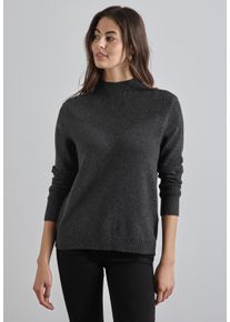 Street One Damen Strickpullover, schwarz, casual, Gr. 46, meliert, Stoff, Web, Feinstrick, 33% Polyester, 31% Polyacryl, 24% Baumwolle, 12% Polyamid,