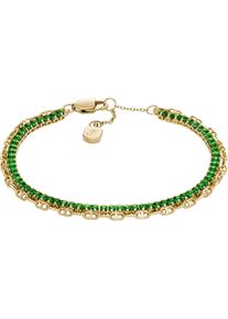 Fossil Damen Armband "Schmuck Geschenk Metall Armkette Heritage, JA7272710, JA7273040", Metall, gold, Metall, Armbänder, mit Glasstein