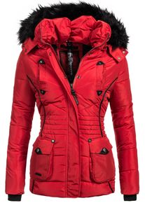 Marikoo Damen Steppjacke "Vanilla", rot, modisch, Gr. XS, Obermaterial: 100% Polyester, Futter: 100% Polyester, Kunstpelz: 100% Polyacryl, Jacken,