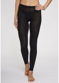 Lavana Damen Strickstrumpfleggings, Gr. 44, schwarz, Obermaterial: 70% Baumwolle, 28% Polyamid, 2% Elasthan, unifarben, Strumpfhosen, Thermosan, fein